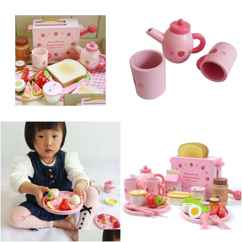 Kitchens & Play Food Mother Garden Childrens Wood Playhouse Game Toy Toast Bread Toaster Kids Wooden Kitchen Toys Set Drop Delivery To Dhgqn