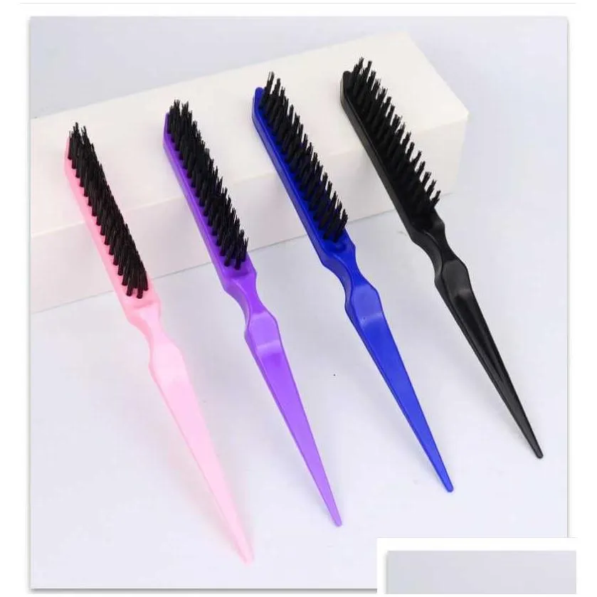 Hair Brushes Professional Hair Brushes Comb Teasing Back Combing Brush Slim Line Styling Tools 6 Colors Drop Delivery Hair Products Ha Dhdtw