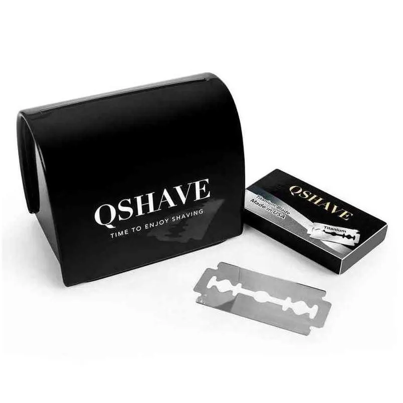 Electric Shavers Qshave Adjustable Safety Razor Kit Mens Shaving Holder Add Blade Disposal Case Add15 Blades Set 220112 Drop Delivery Dha8F