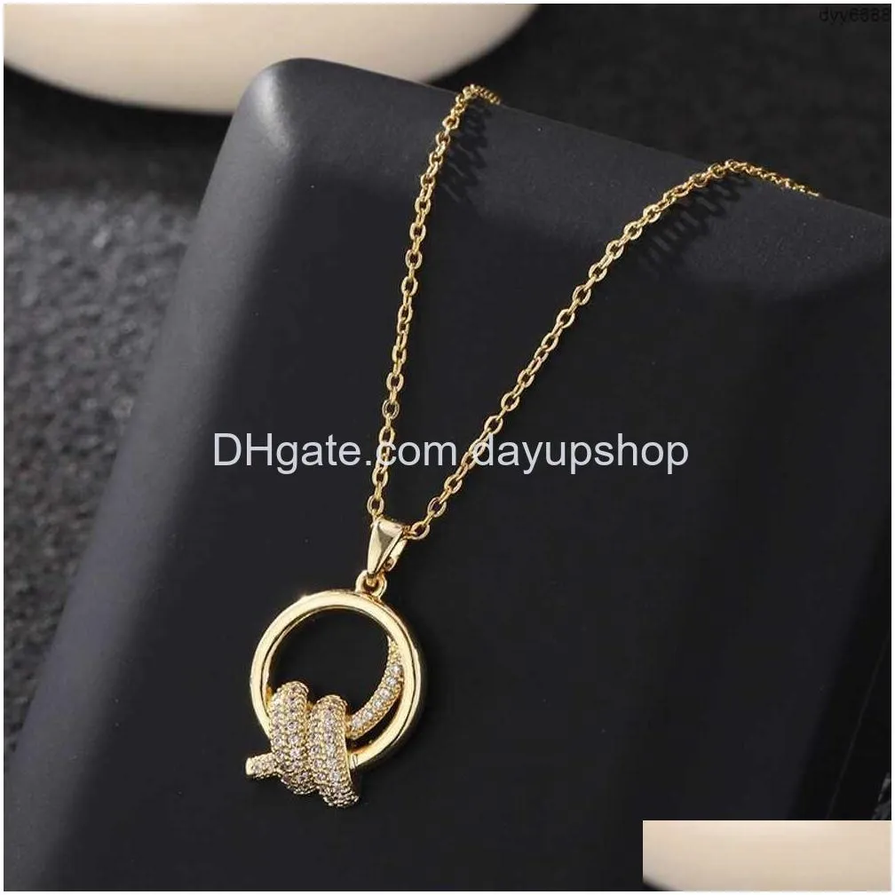 Pendant Necklaces Tlris Endant Necklaces Knot T Valley Family Ailing Same Necklacetwisted Rope With Diamond Pendant Necklace For Women Dhfy2