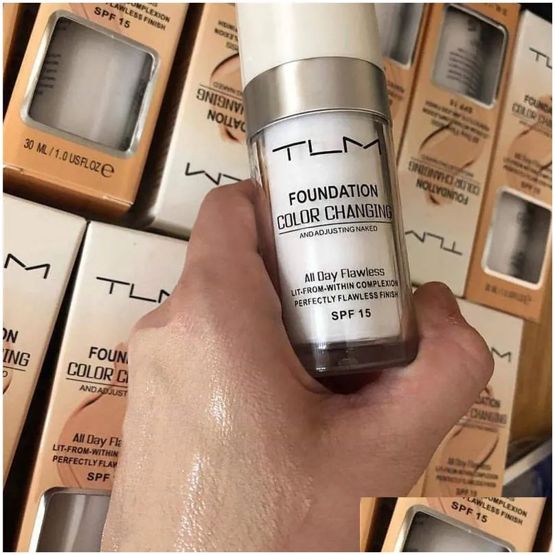 tlm flawless color changing liquid foundation makeup change to your skin tone by just blending