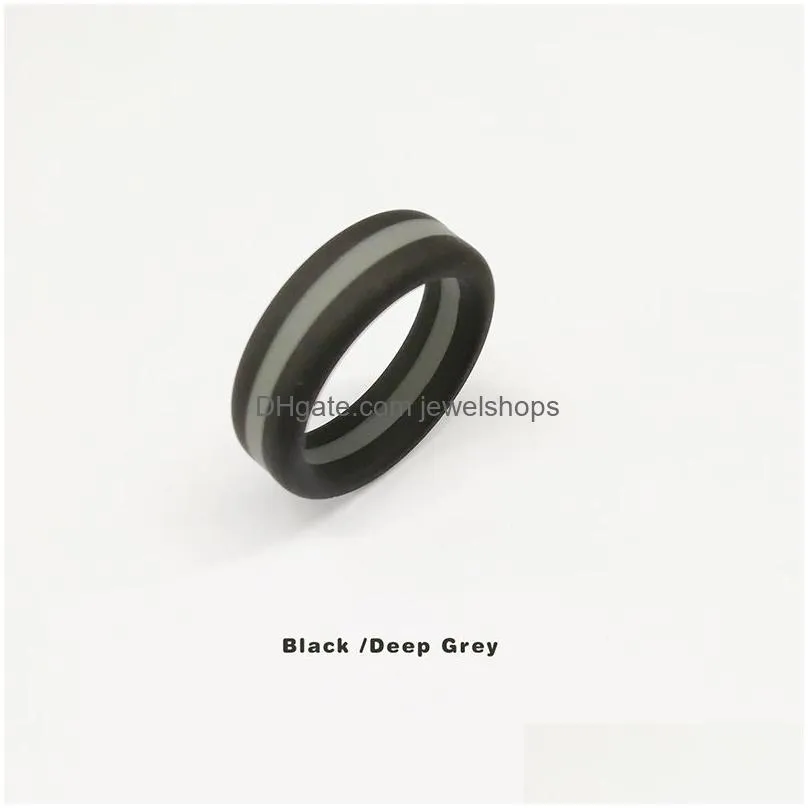 Band Rings Fashion Womens Two Tone Sile Rings Three Layers Tire Rubber Flexible Ring For Ladies Wedding Engagement Jewelry Drop Deliv Dhzqe