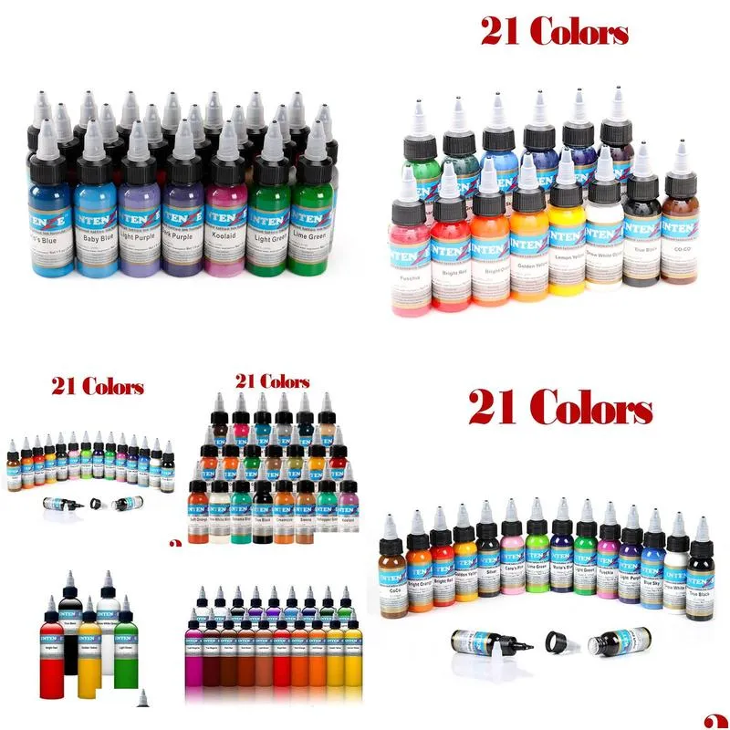 Tattoo Inks 21 Color Tattoo Hine Ink Pure Plant Paint Set 30 Ml Eyebrows Permanent Body Art Painted Drop Delivery Health Beauty Tattoo Dhbju