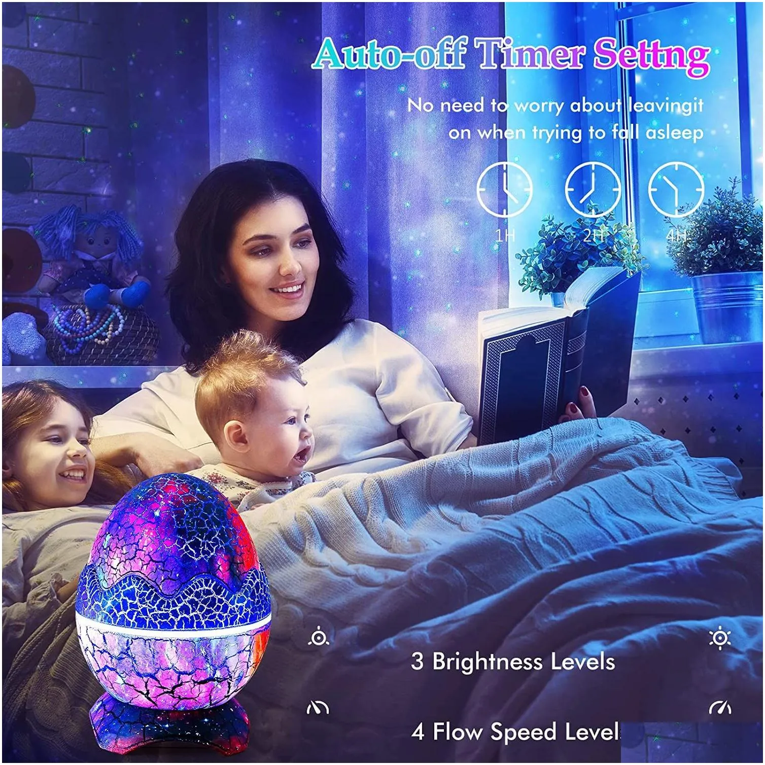 Night Lights Usb Star Night Light Music Starry Water Wave Led Lights Remote Bluetooth Colorf Rotating Projector Sound-Activated Decor Dhhly