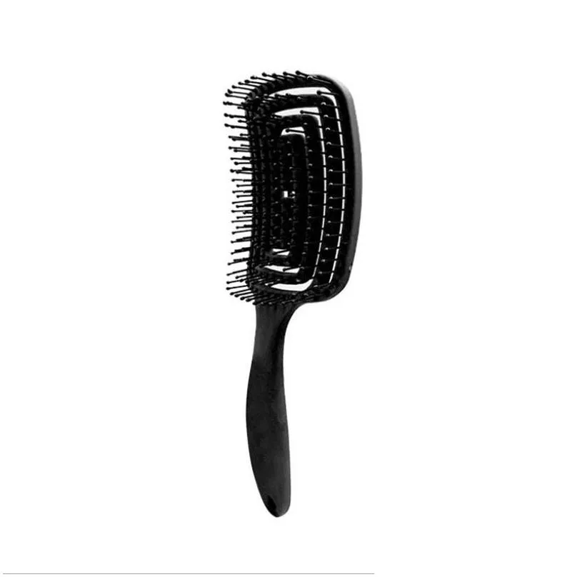 Hair Brushes Scalp Mas Large Bending Combs Detangling Brush Natural Hair Octopus Hollow Arc Incense Comb Set Drop Delivery Hair Produc Dhand