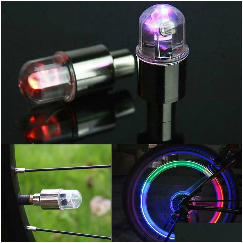 Decorative Lights New 4 Pcs Wheel Lights Cap Car Tire Tyre Air Vae Stem Led Light Er Accessories For Bike Motorcycle Waterproo Drop De Dhosy