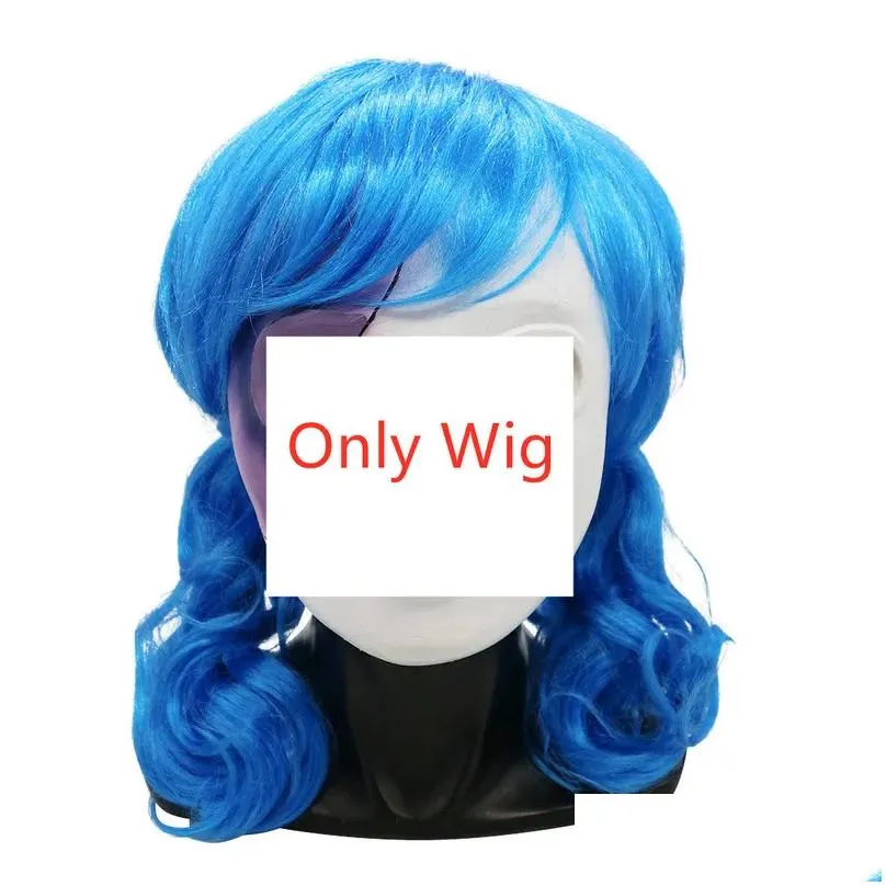 Party Masks Game Sally Face Mask Blue Wig Sallyface Cosplay Halloween Cos Props Drop Delivery Dhohi