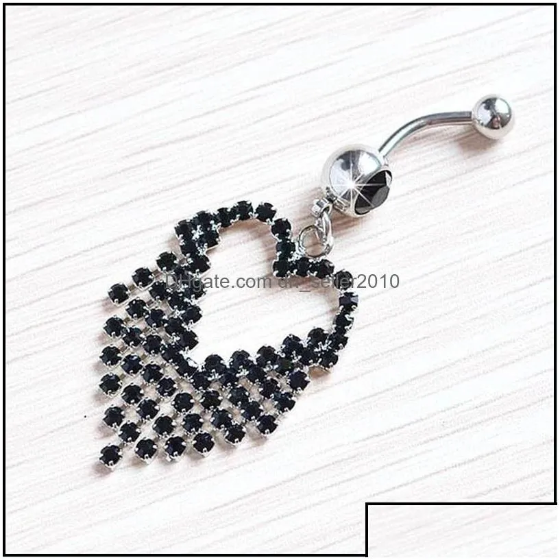 navel bell button rings 5 colors mix heart style alloy umbilical ring belly button navel rings body piercing jewelry d dhseller2010