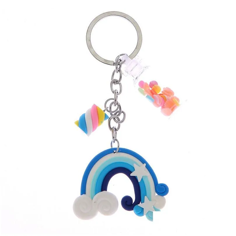 Keychains & Lanyards Quicksand Wishing Bottle Key Pendant Lollipop Students Bag Rainbow Drop Delivery Fashion Accessories Dhbd9