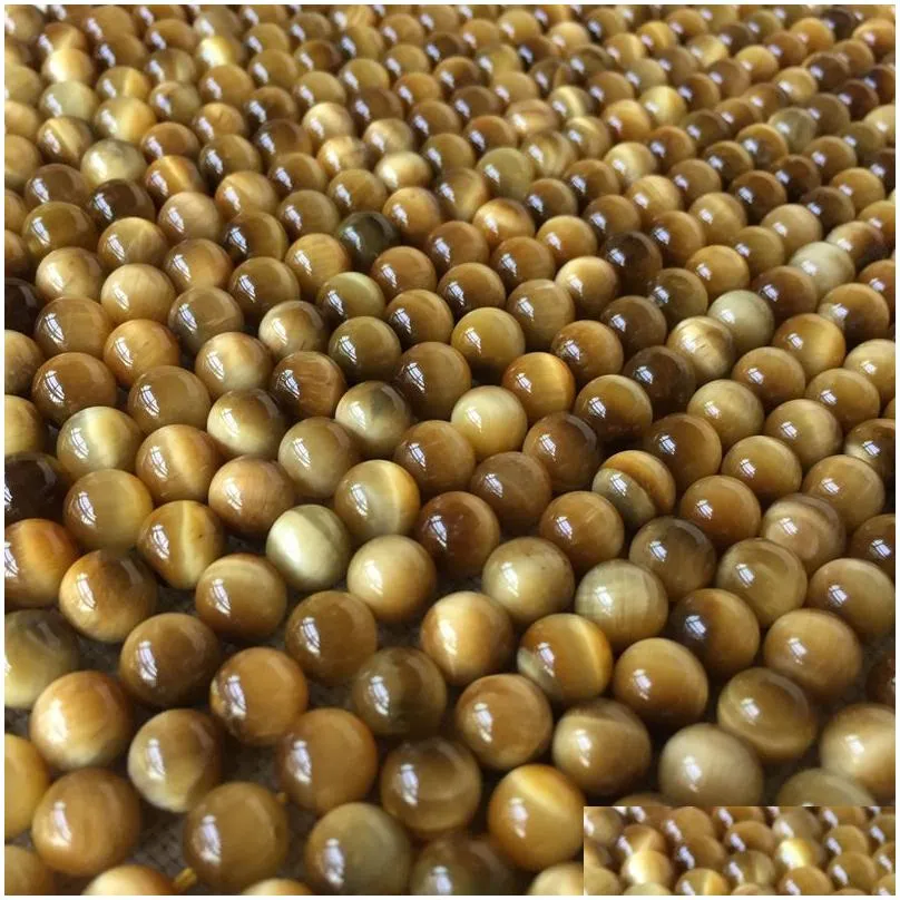 Stone Selling Natural Yellow Tiger Eye Stone Loose Beads Red Golden Semi-Finished Products Diy Jewelry Making Drop Delivery Jewelry L Dhaz9