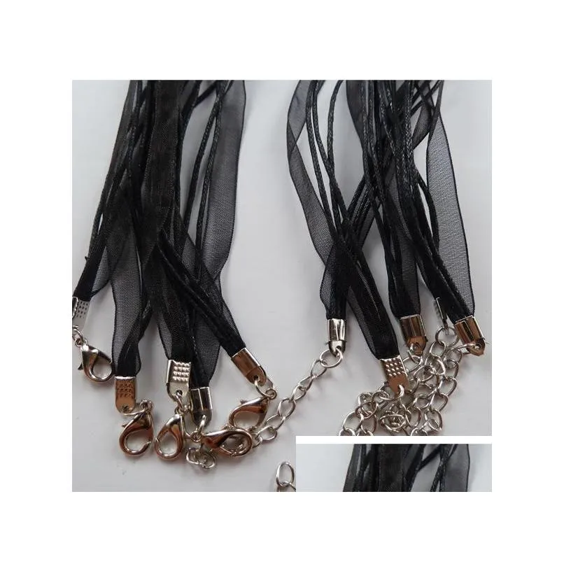 Cord & Wire Fashion Black Organza Voile Ribbon Necklaces Pendants Chains Cord 18 Jewelry Diy Making Drop Delivery Jewelry Jewelry Find Dhzrj
