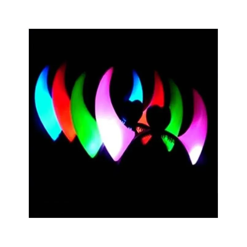 Led Rave Toy Led Light Up Flashing Devil Horns Headband Glowing Costume Halloween Drop Delivery Toys Gifts Led Lighted Toys Dhzfj