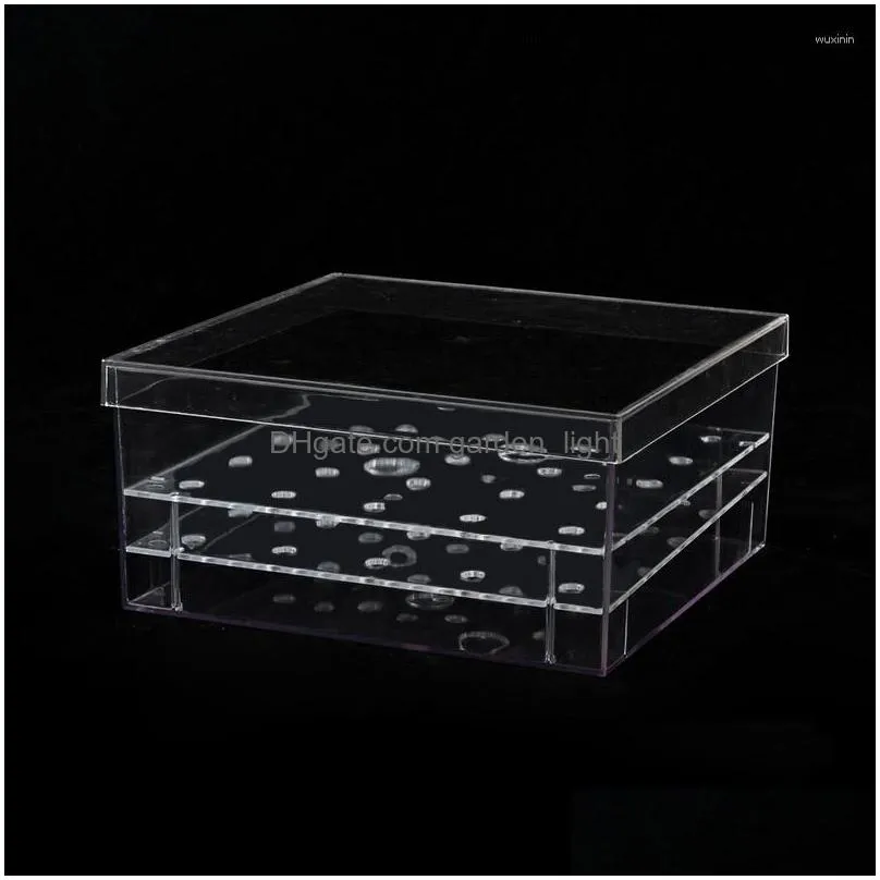 gift wrap high quality rose eternal flower bouquet packing box transparent acrylic crystal packaging