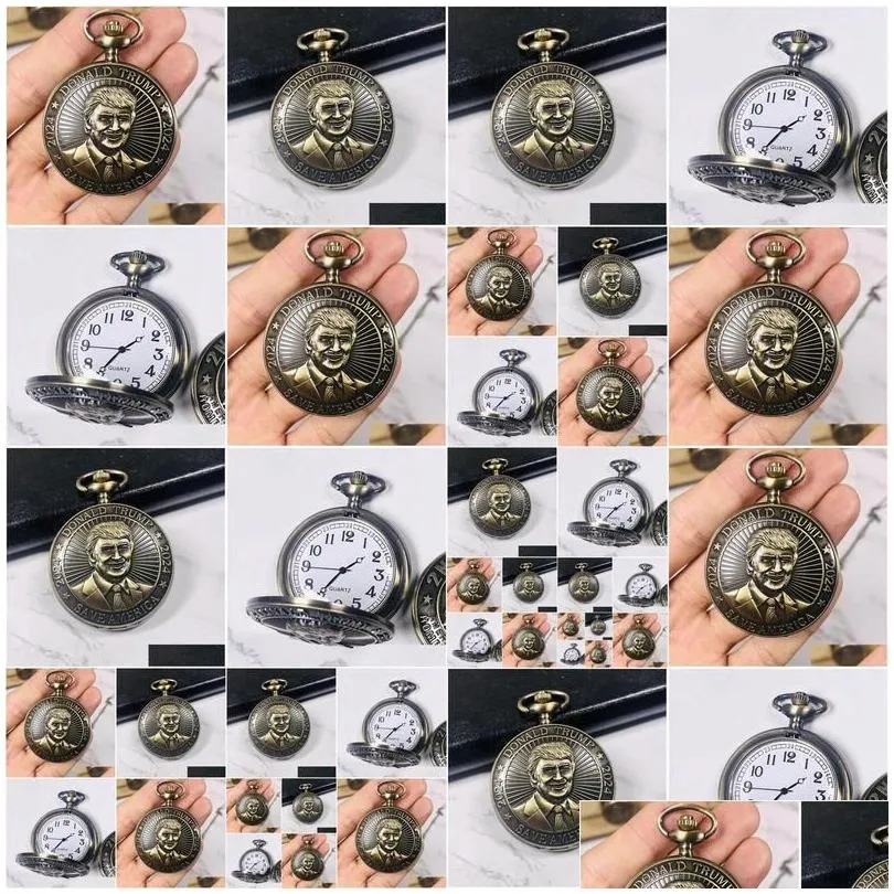 party favor trump 2024 pocket watch donald retro men quartz watches drop delivery home garden festive supplies event dhhmk