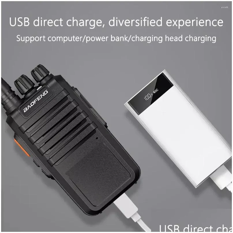 Walkie Talkie Bf-M4 5W Uhf 5800Mah Battery Standby Time Of 22 Days Surport Usb Charging For Bf-888S Two Way Radios Drop Delivery Dhsnw