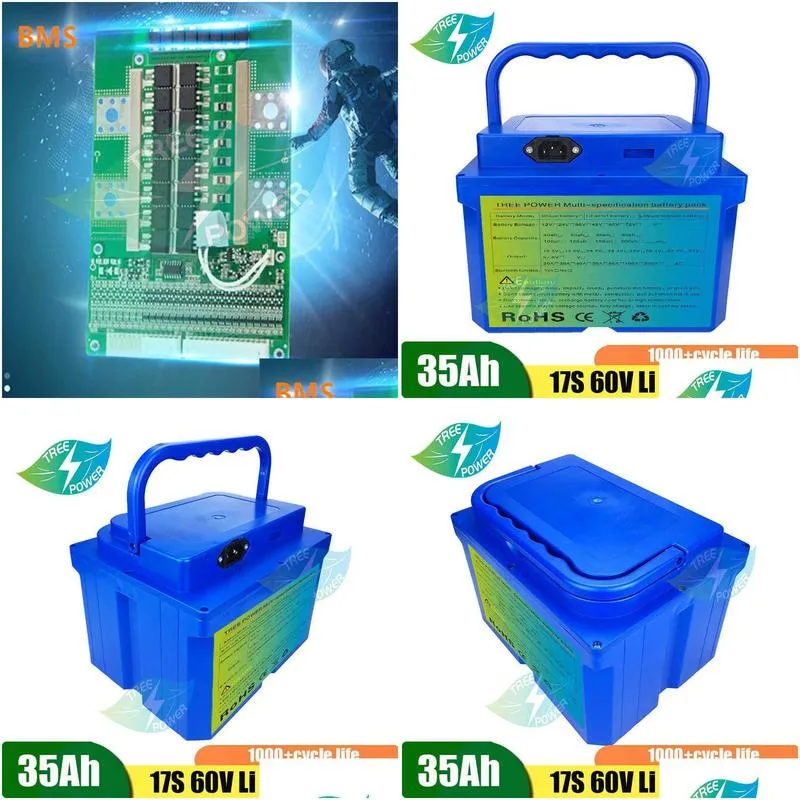 Batteries 17S 60V 35Ah Lithium Ion Battery Pack 62.9V For Electric Bike Motorcycle E-Scooter Drop Delivery Electronics Batteries Charg Dhlyg