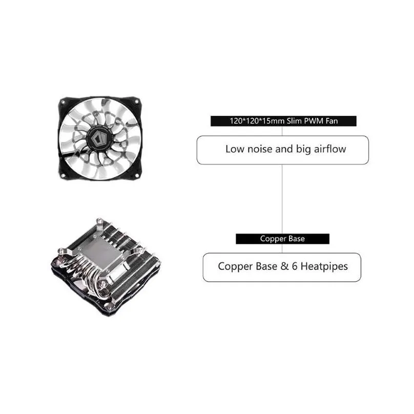 Fans & Coolings Fans Coolings Id-Cooling Is-60 Cpu Cooler With 120Mm Pwm Cooling Fan 6 Heatpipes Air 4Pin Tra Slim Drop Delivery Compu Dh12S