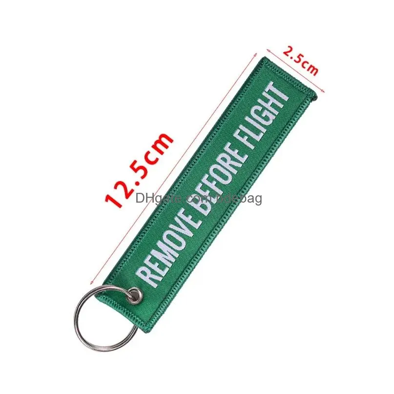 remove before flight embroidery key ring key finder for cars aviation tag key chain small business gift