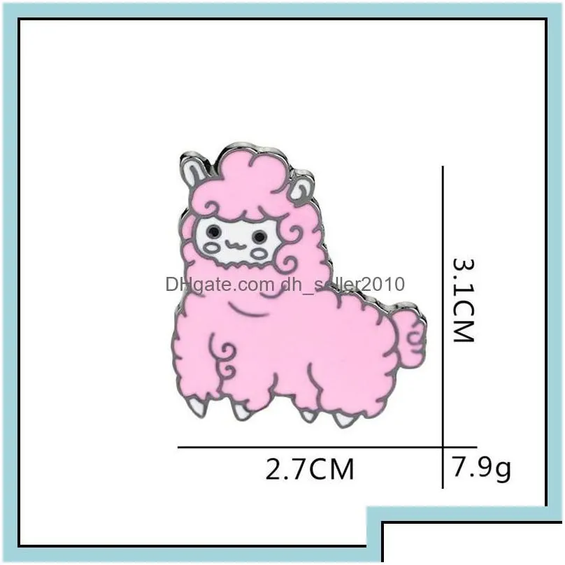 pins brooches customized alpaca sheep enamel brooches custom cartoon creative animal jewelry for children clothes hats bag charms b