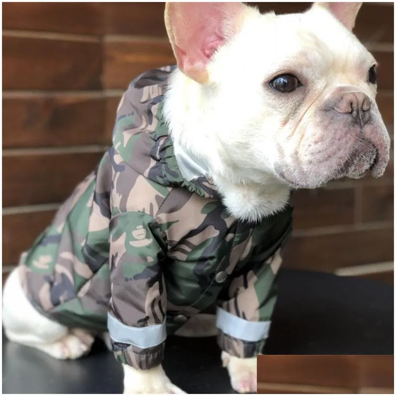 Dog Apparel Pet Dog Raincoat Clothes For Big Dogs Camouflage Waterproof Raining Rain Coat Outdoor Costumes French Drop Delivery Home G Dhe9M
