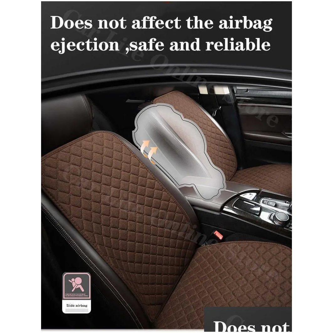 Seat Cushions New Summer Car Seat Er Accessories Interiors Cushion Anti Slip Front Chair Pad For Vehicle Protector Drop Delivery Autom Dh5Jf