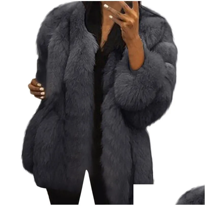 Women`S Fur & Faux Fur Mink Coats Women Winter Top Fashion Pink Womens Fur Coat Elegant Thick Warm Outerwear Fake Jacket Drop Delivery Dhnk2