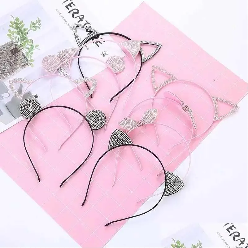 Hair Accessories New Net Red Sequin Cats Ear Hairband Korean Shampoo Hairpin Boutique Hair Accessories Drop Delivery Baby, Kids Matern Dhvqe