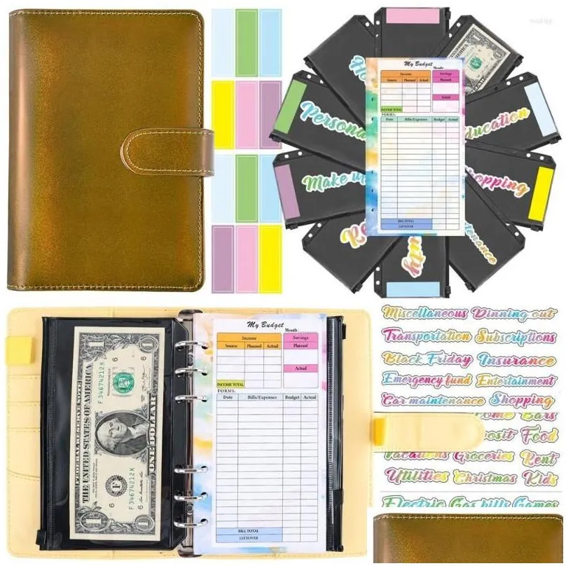 Notepads Wholesale Glitter Budget Money Binder Zipper Envelopes Cash Organizer System With Expense Sheets Saving  Notebook Drop De Dhikx