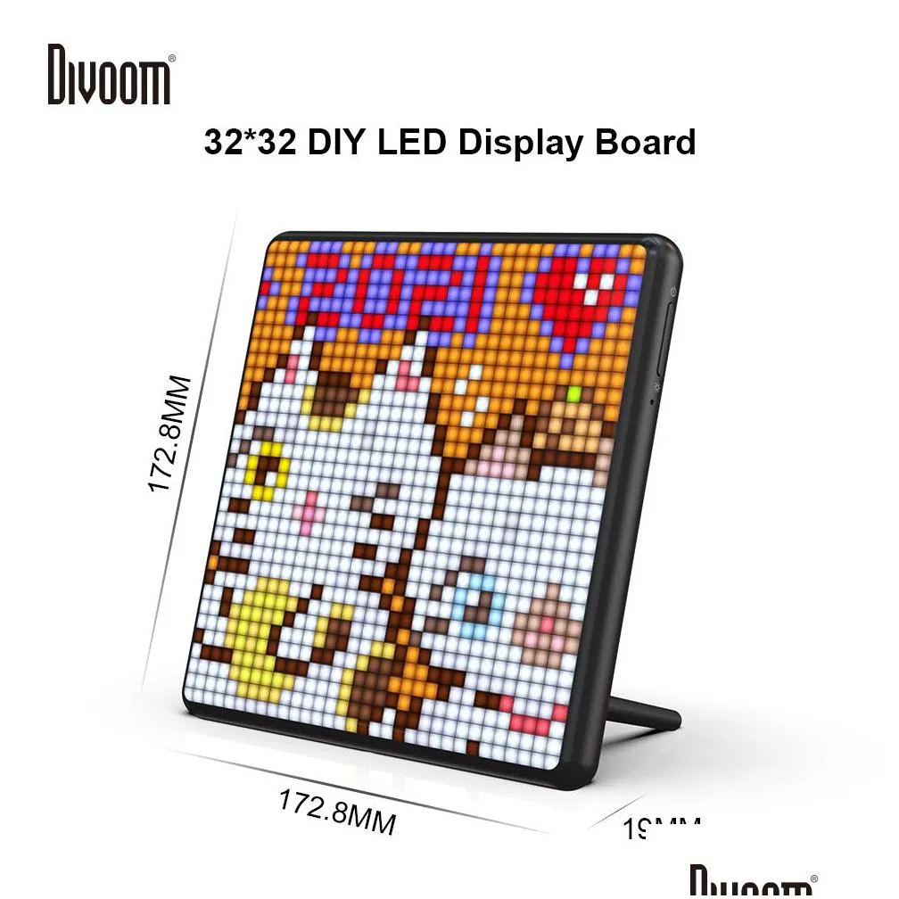 Monitors Divoom Pixoo Max Digital Po Frame Sn With 32X32 Pixel Art Programmable Led Display Board Christmas Gift Home Drop Delivery Co Dh0Um