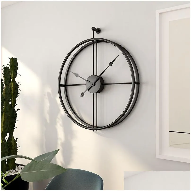Wall Clocks 55Cm Large Silent Wall Clock Modern Design Clocks For Home Decor Office European Style Hanging Watch 210309 Drop Delivery Dhc5K