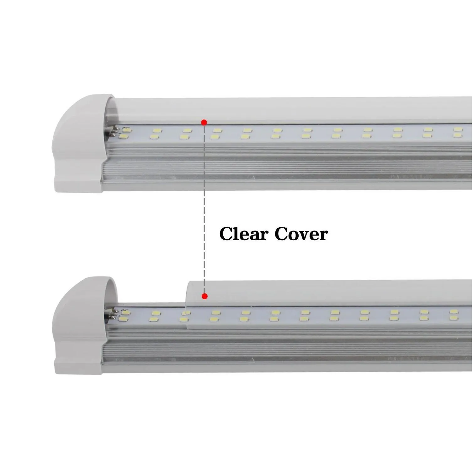 Led Tubes T8 Integrated Double Line Led Tube 4Ft 28W 8Ft 72W Smd2835 Light Lamp Bb 96 Dual Row Leds Lighting Fluorescent Replacement D Dhgaa