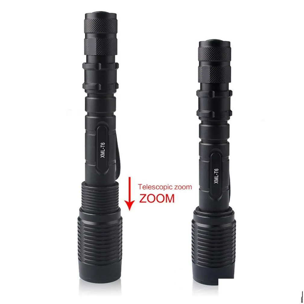 Torches Brelong Led T6 Flashlight High Power Charging Zoom Strong Rattlesnake Model Without Battery Drop Delivery Lights Lighting Port Dhtoi