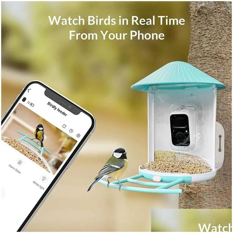 Camcorders Smart Bird Feeder Camera Watching Cctv Capture Buddies Pir Motion Detection Battery Solar Ideal Gift For Family Drop Deliv Dhdgy