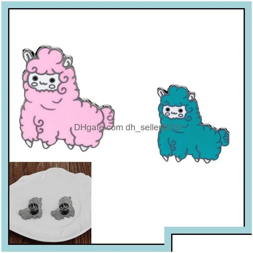 pins brooches customized alpaca sheep enamel brooches custom cartoon creative animal jewelry for children clothes hats bag charms b