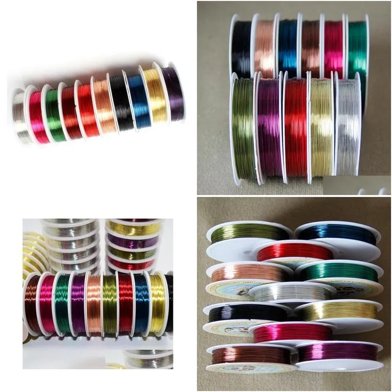 Cord & Wire 21Roll Special Copper Wire Craft Bead Wrap Jewelry Making Cord Drop Delivery Jewelry Jewelry Findings Components Dhnhk
