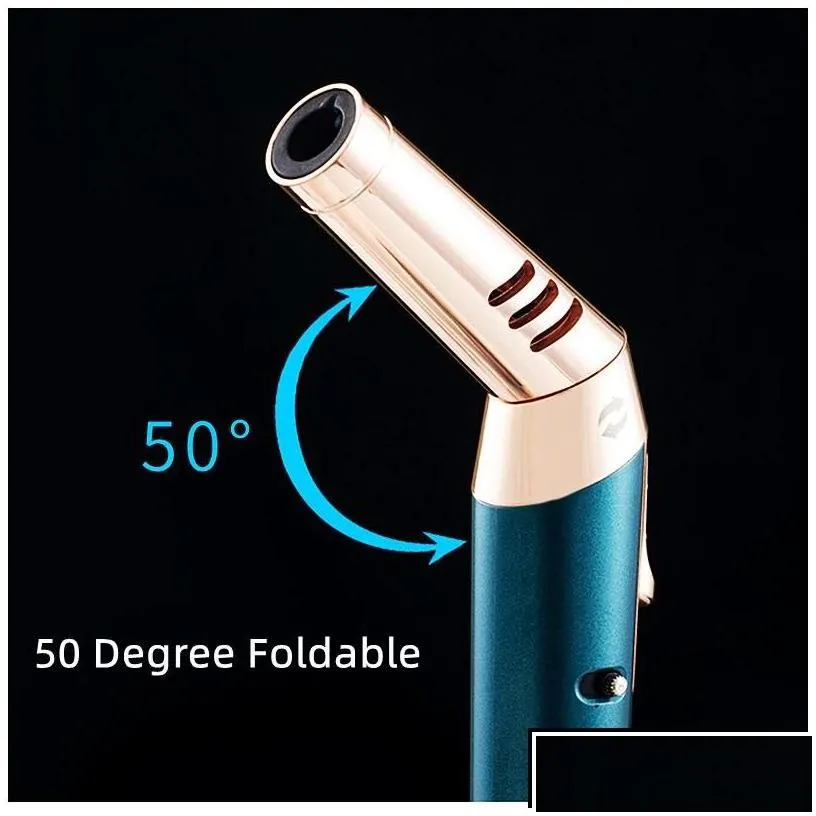 lighters torch gas gun lighter metal windproof elbow cigar cigarette refill  bbq kitchen cooking tool jewelry welding gifts drop