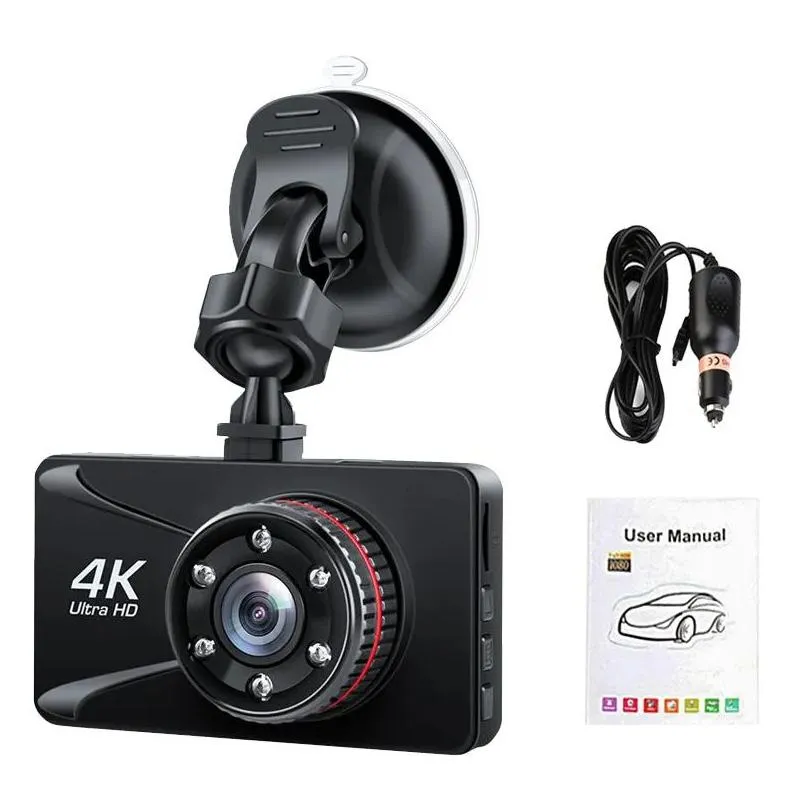 Ip Cameras Cameras Car Dvr Camera Video Recorder Dashcam Parking Monitor 4K Tra Hd Dash Cam 3 Inch Dashboard 150ﾰ Wide Drop Delivery S Dhg56