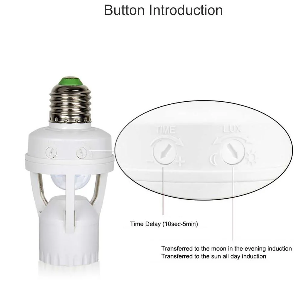 Lamp Holders & Lamp Bases Brelong E27 Lamp Head Adjustable Infrared Body Sensor Headband Motion White Used In Corridors Stairs 1 Pc Dr Dhepu