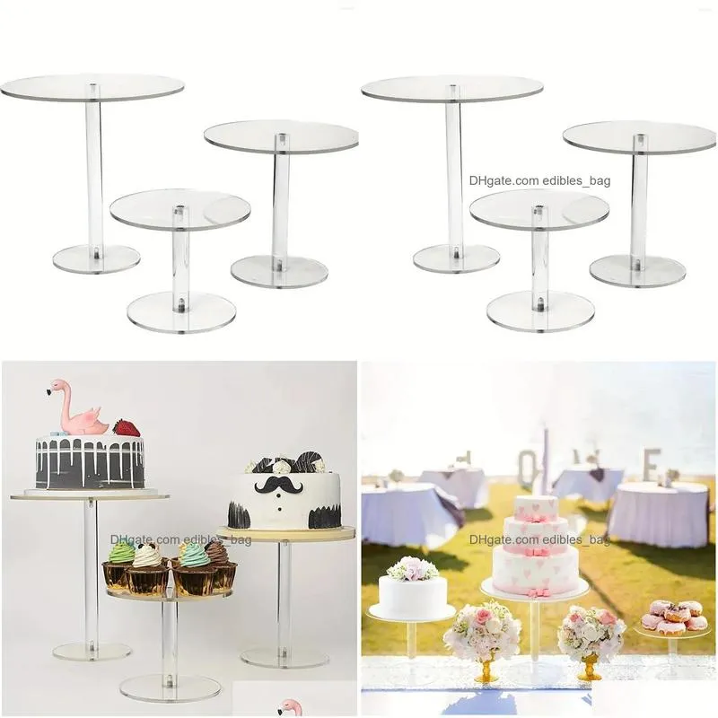 party decoration 3pcs clear acrylic cake display stand centerpiece dessert table decorations wedding events decor