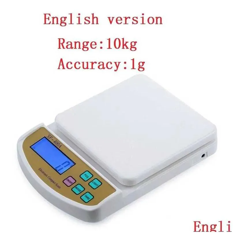 Household Scales 2/5/10Kg 1G/0.1G Libra Digital Kitchen Scales Counting Weighing Electronic Nce Scale Sf-400A English Button 210927 Dr Dhqbc