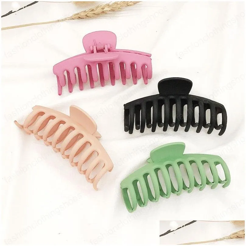 Hair Accessories New Fashion Sweet And Versatile Simple Large 11Cm Hair Clips Matte Color Bath Catch Women Girl For Accessori Drop Del Dh5Zn