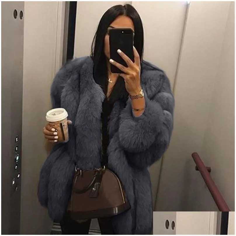 Women`S Fur & Faux Fur Mink Coats Women Winter Top Fashion Pink Womens Fur Coat Elegant Thick Warm Outerwear Fake Jacket Drop Delivery Dhnk2