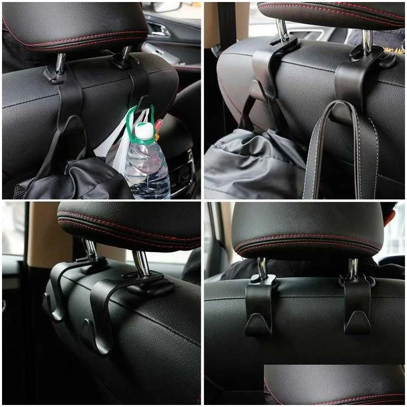 Other Interior Accessories New 2023 Car Organizer Storage Holder Seat Back Hook Vehicle Hanger Clips Interior Ornaments For Shop Bag A Dheng