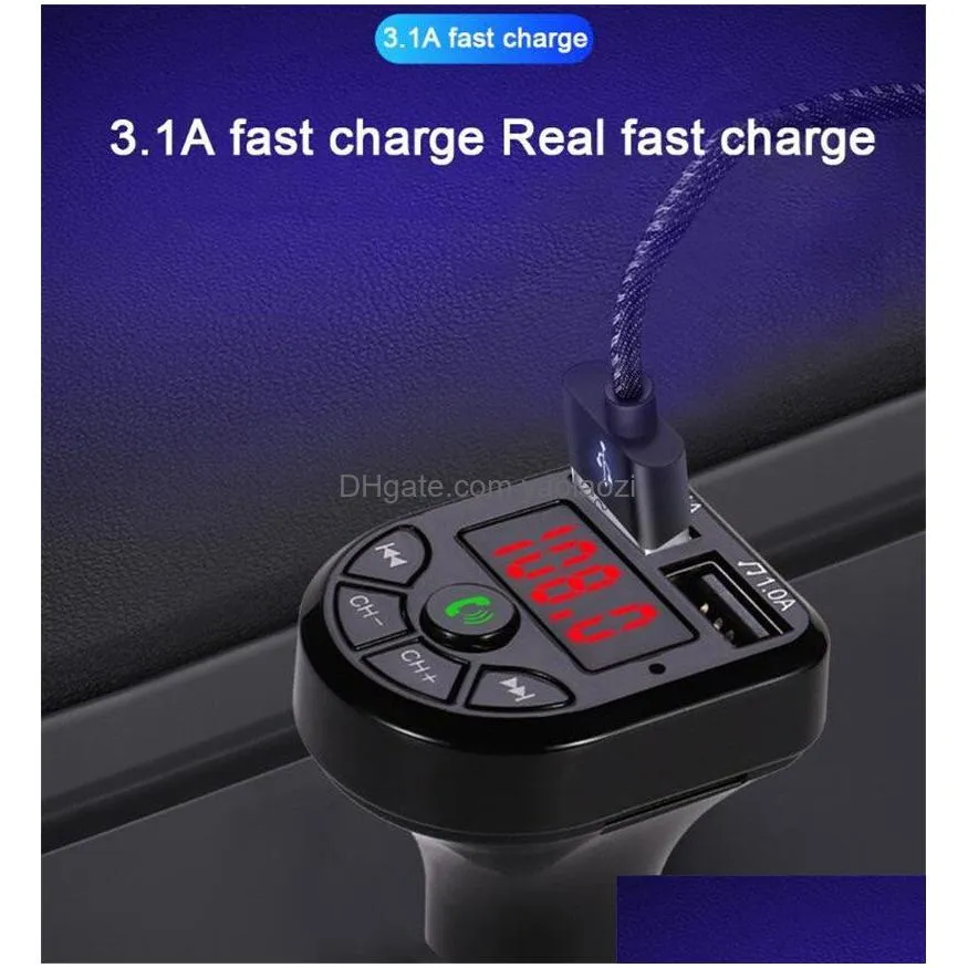 bte5 car mp3 player bluetooth fm transmitter car fm modulator dual usb chargingport for 1224v general vehicle2577143