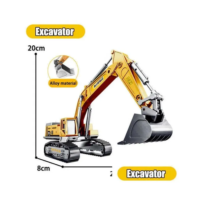 Diecast Model Cars Alloy Engineering Bldozer Crane Construction Truck Tower Designer For Boys Play Excavator Vehicles Set Toys Drop D Dhsdd