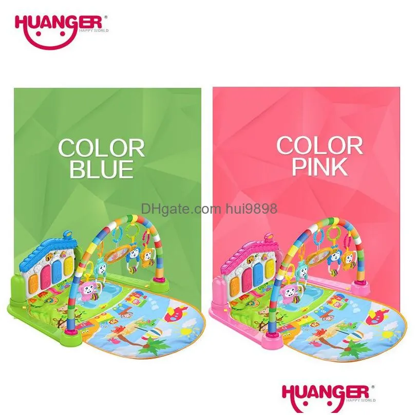 huanger baby 3 in 1 play mat develop crawling children039s music mat with keyboard infant fitness carpet educational rack toys8071651