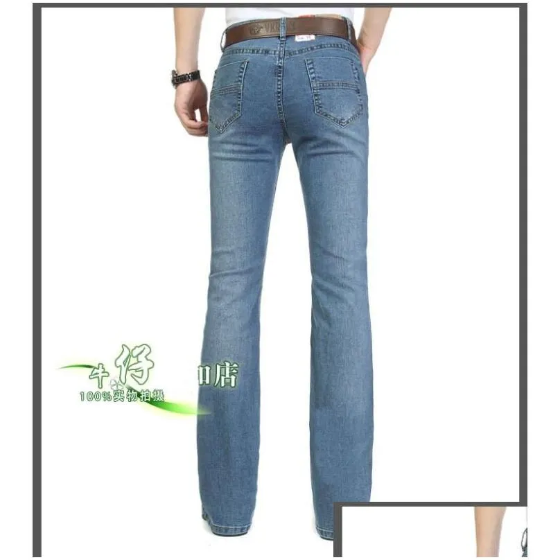 Men`S Jeans Male Bell Bottom Denim Trousers Slim Black Boot Cut Jeans Mens Clothing Casual Business Flares Trouser Drop Delivery Appa Dhfue