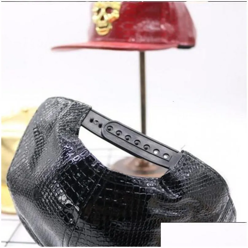 Ball Caps Pangkb Brand Big A Cap Gold Leather Metal Hat Headwear For Men Women Adt Outdoor Casual Sun Baseball 230626 Drop Delivery Dhga2