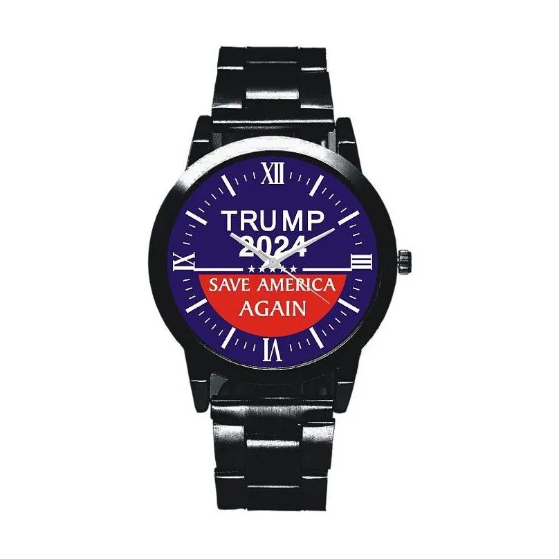 Children`S Gift Watch Trump 2024 Men Watches Letters Retro Quartz Teenager Wrist Watch 38Mm Stainless Steel Strap Matic Movement Sl39 Dhra1