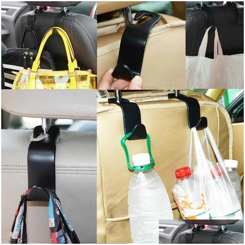 Other Interior Accessories New 2023 Car Organizer Storage Holder Seat Back Hook Vehicle Hanger Clips Interior Ornaments For Shop Bag A Dheng
